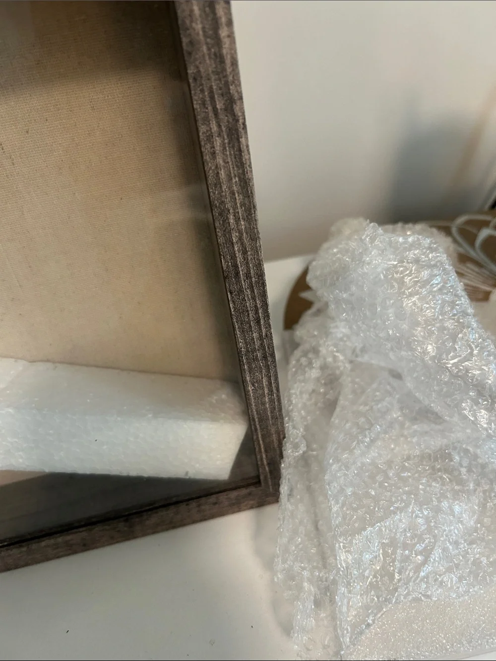 Home Accents Brown Wood Display Frame with Glass Front
